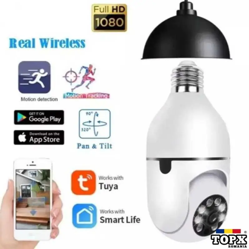 Camera Rotativa Exterior / Interior WIFI Difuzor Vedere Noapte