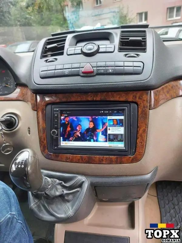 Navigatie Android Mercedes Vito Waze YouTube GPS BT USB casetofon