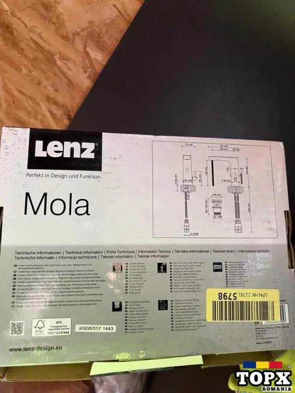 Baterie de lavoar Lenz 'Mola Sensor color crom 16 2 cm