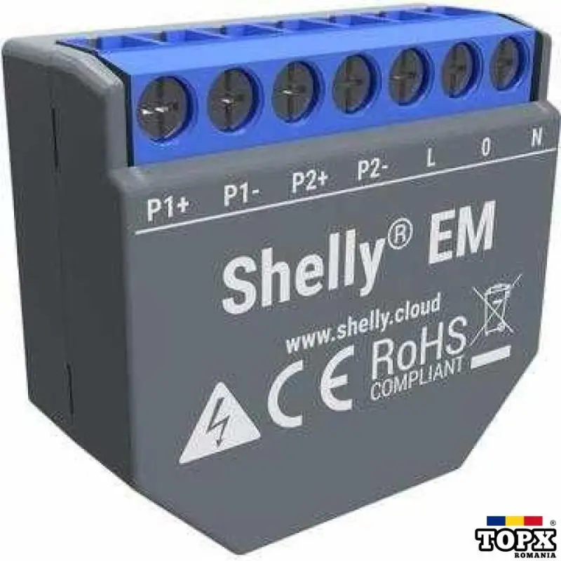 SHELLY EM egy de fază debitmetru și controller