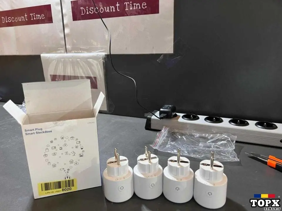 Priză SURFOU WLAN 16A  Smart Plug - 2.4GHz  4 buc  alb  mini