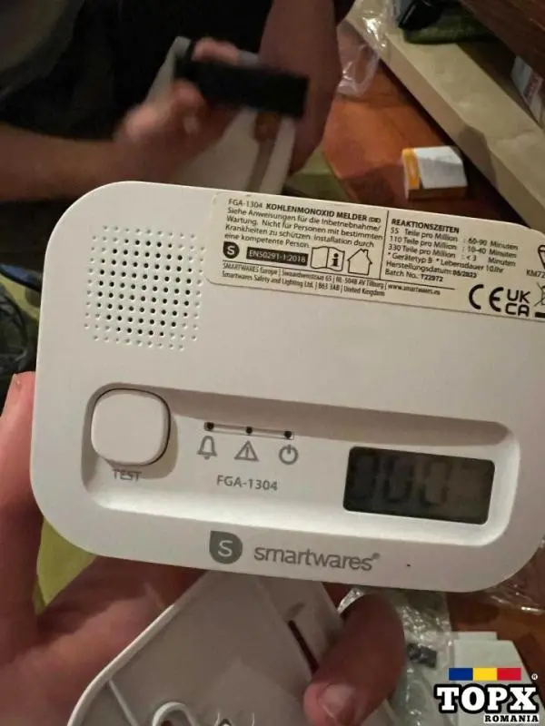 Senzor monoxid de carbon pe baterii FGA-13041 cu alarma sonora