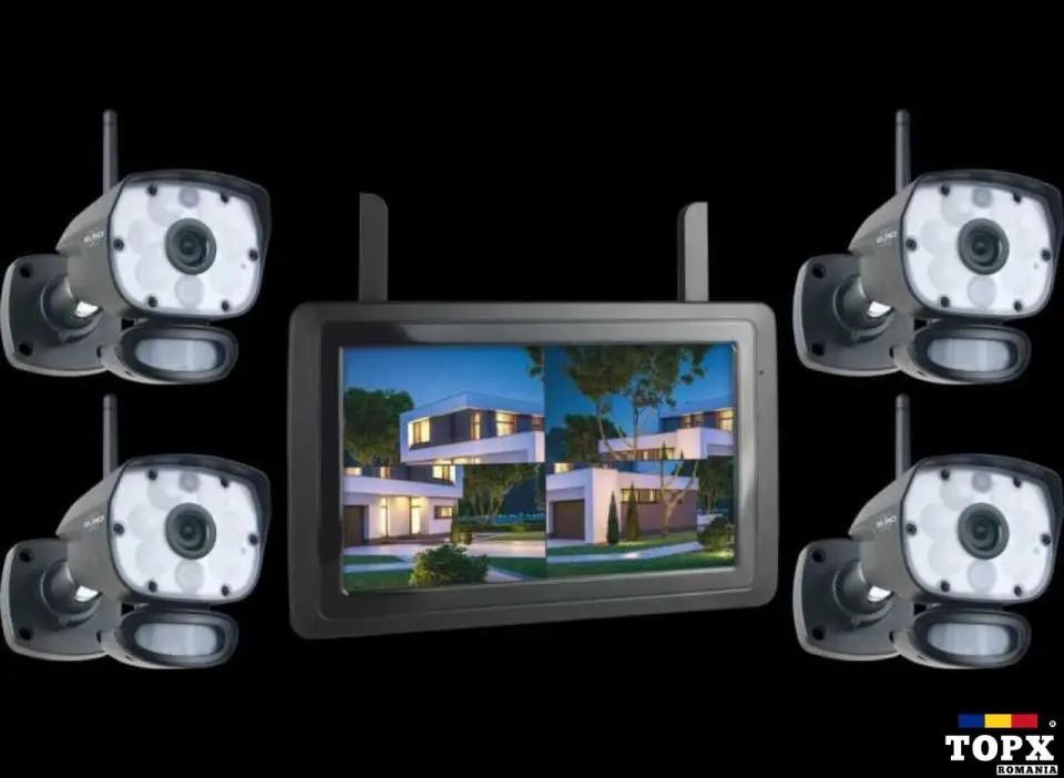 Set de camere de securitate ELRO color night vision cu ecran si app