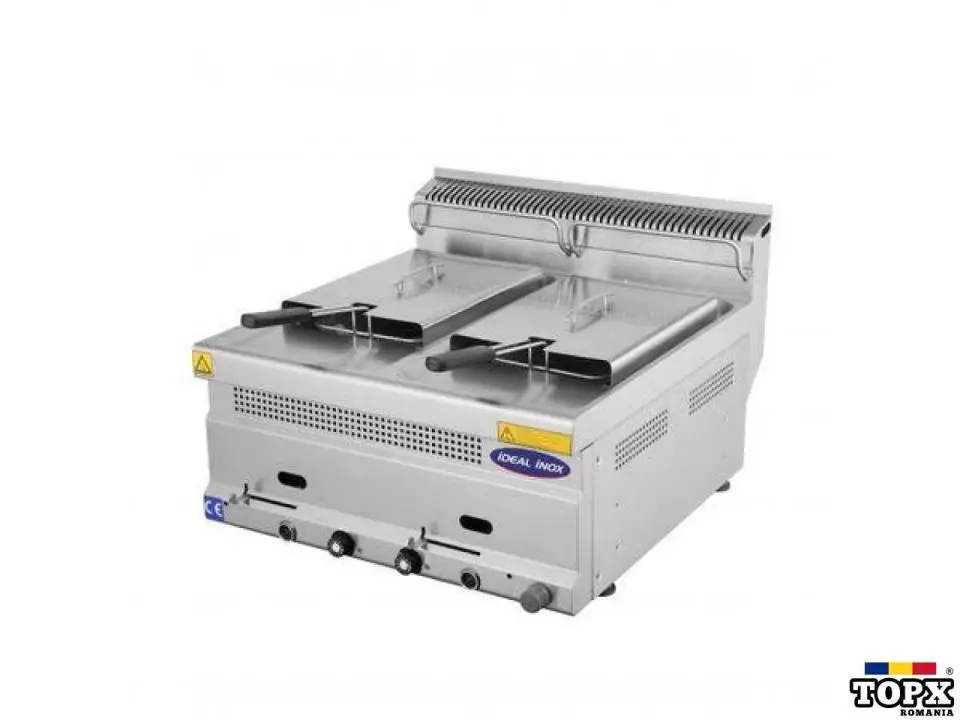 Friteuza profesionala dubla, Ideal Inox, Gaz Natural, 8+8 l, Linia 630