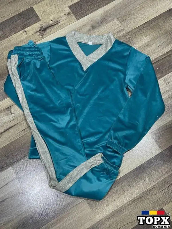 Treninguri damă din catifea plină Turcoaz S M l Vișiniu S Xl Alb