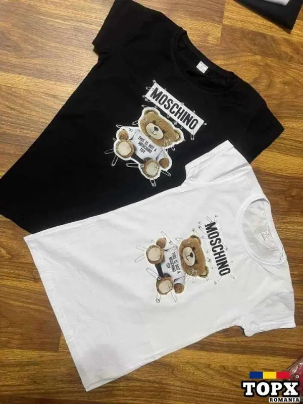 Tricou dama Moschino Alb S M L XL Negru M L 50 lei buc sau 2 la 8