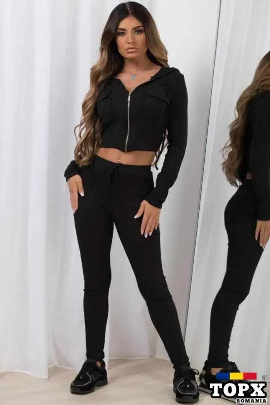 Complee dama 2 piese Bumbac cu lycra Marime universala s m l Roz 1