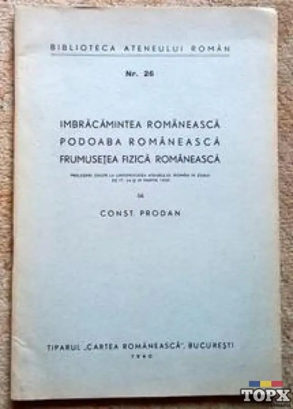 Imbracamintea romaneasca, Constantin Prodan, 1940
