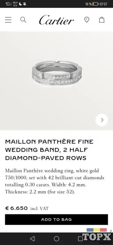 VERIGHETE CARTIER MAILLON PANTHERE AUR ALB, ROZ, GALBEN 18K CU DIAMANTE - 2