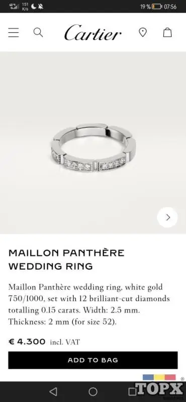 VERIGHETE CARTIER MAILLON PANTHERE AUR ALB, ROZ, GALBEN 18K CU DIAMANTE - 3