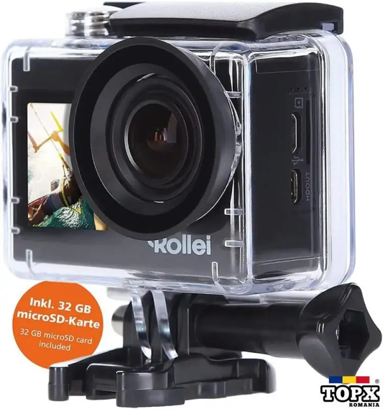 Rollei 7S Plus Cameră Video 4K Ultra HD cu 2 Ecrane LCD + Card Cadou
