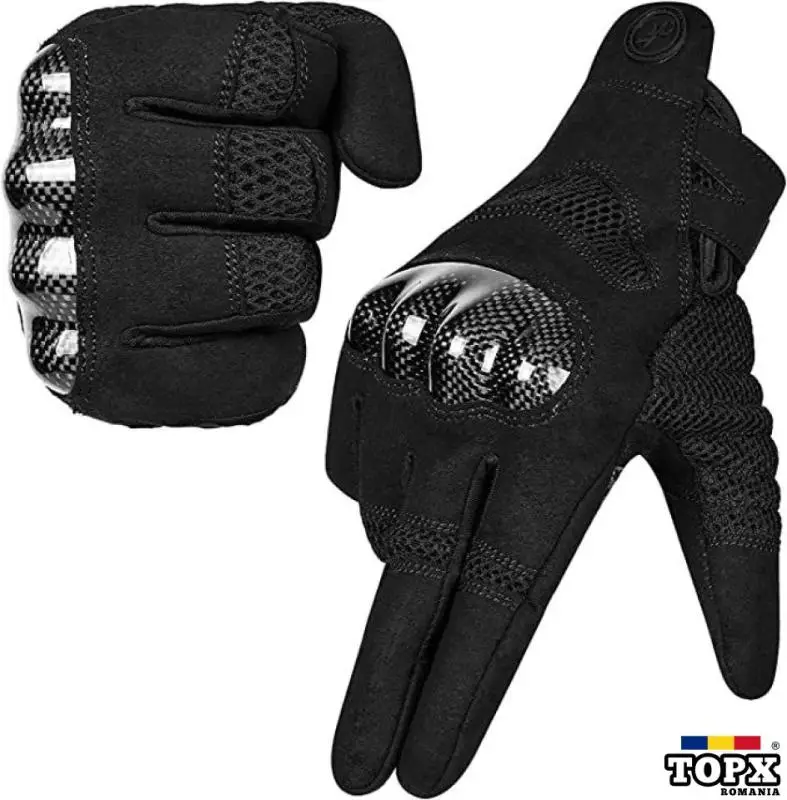 Titan Carbon Manusi Moto cu Intarituri de carbon Marime XL