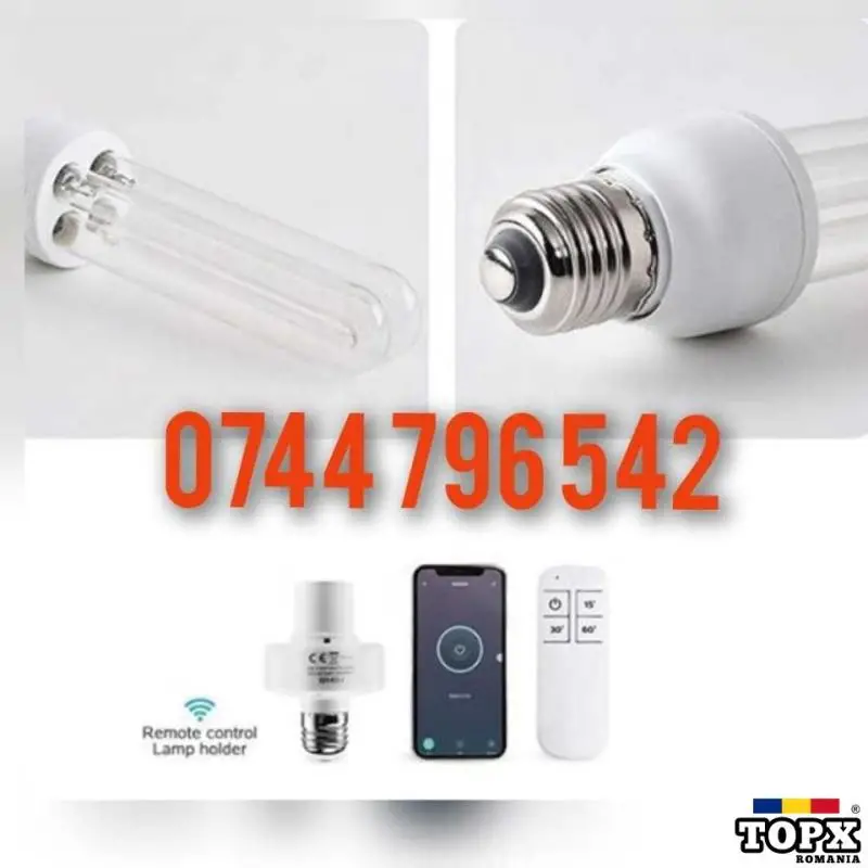 Bec UV 20W 185nm  dulie cu telecomanda pentru control de la distanta