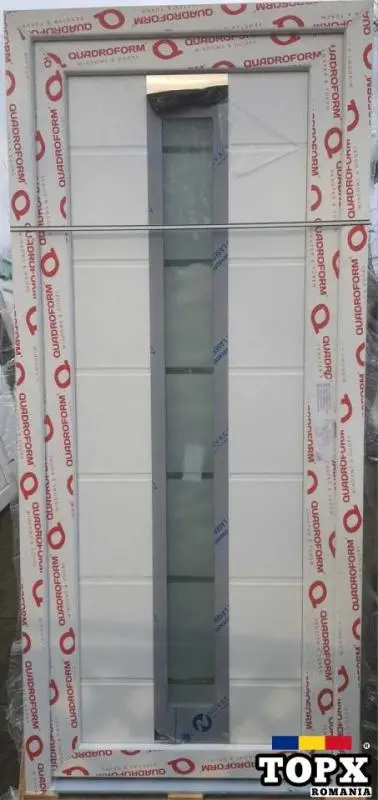 Usi PVC de exterior albe cu sticla TERMOPAM