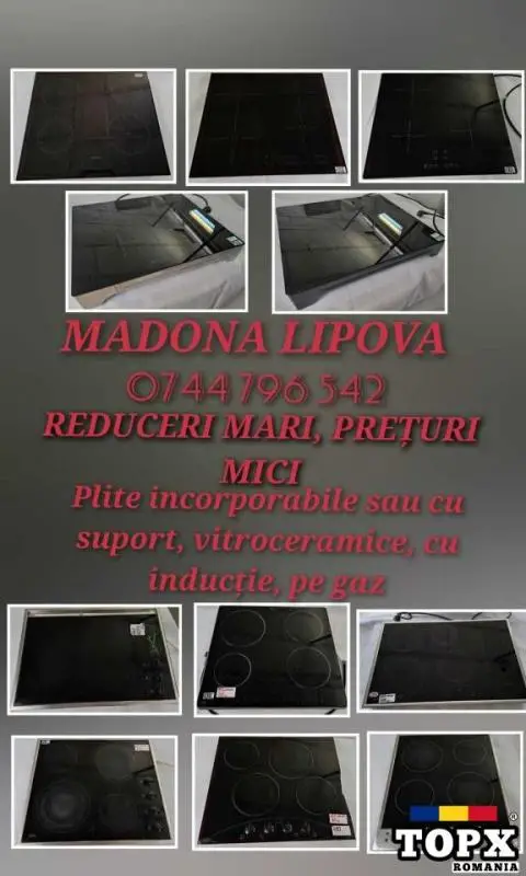 Plite incorporabile sau cu suport  vitroceramice  cu inductie  pe gaz