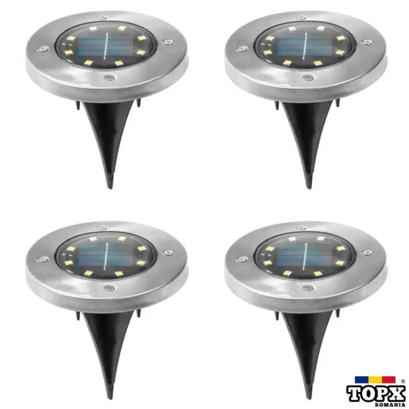 Set 4 Lampi solare Led pentru Gradini exterioare