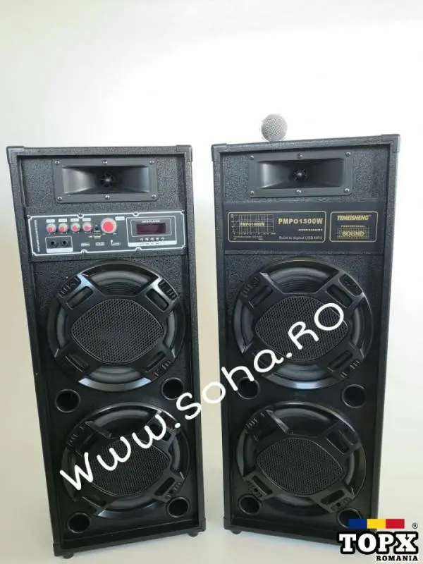 Boxe active Smart Bass 2308  1500W  bass 4x25 cm Microfon wi-fi CAdou!