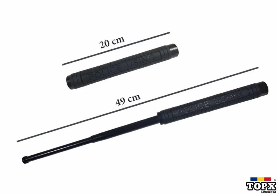 Set 2 bastoane telescopice  3 segmente  Police  50 cm