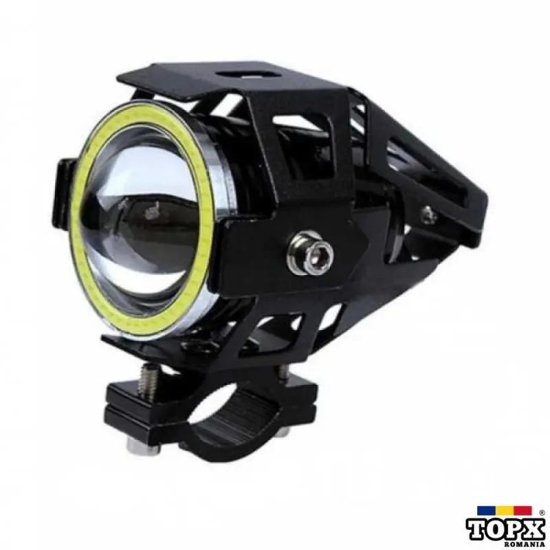 Far Trotineta electrica PROIECTOR MOTO LED CU ANGEL EYE  10 W lupa