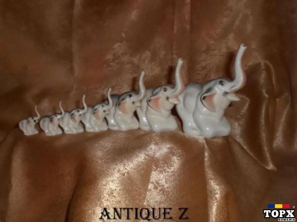 Set sapte elefanti portelan  vintage