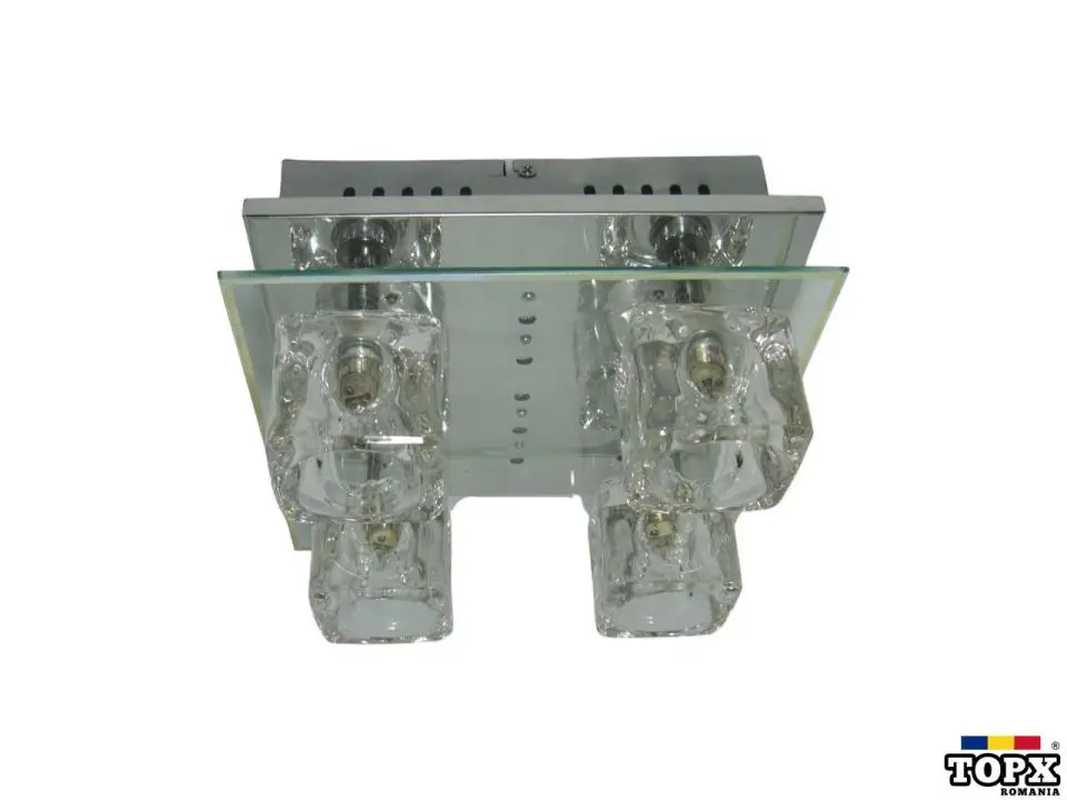 Plafoniera  cristal de Murano  Art Deco MCM  PostModern  vintage