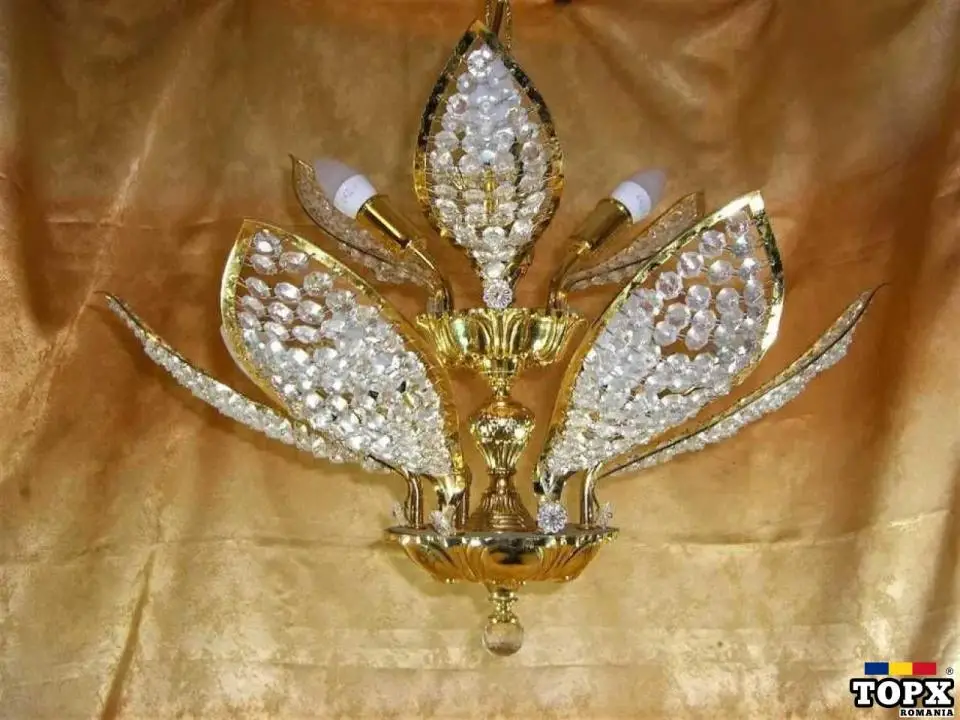 Lustra  candelabru Art Deco  Mid century Modern cristale unica vintage