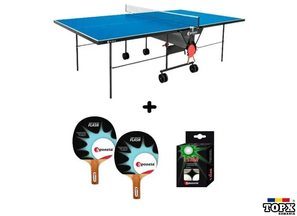Masa tenis Sponeta S1-13e exterior pliabila albastru cu fileu Sponeta
