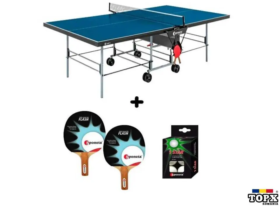 Masa tenis Sponeta S3-47i interior pliabila albastru cu fileu Sponeta