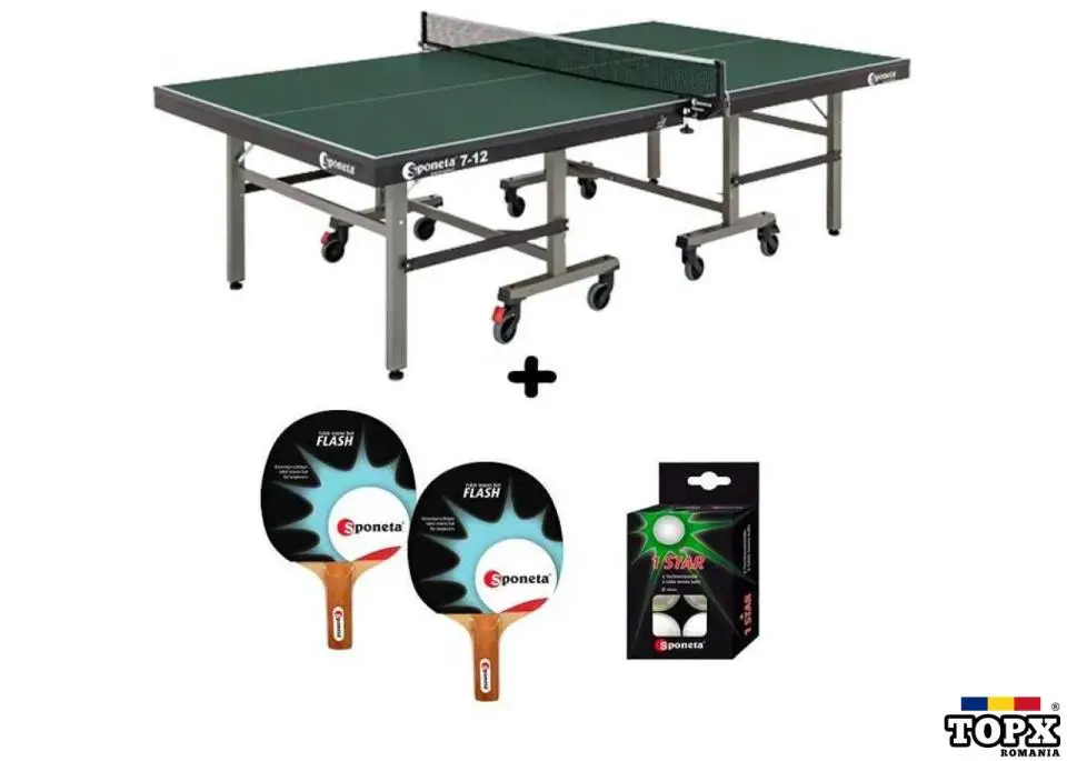Masa tenis Sponeta S7-12i  interior  pliabila  verde cu fileu Sponeta