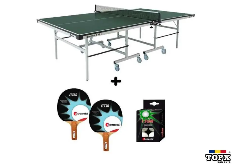 Masa tenis Sponeta S6-12i  interior  pliabila  verde cu fileu Sponeta