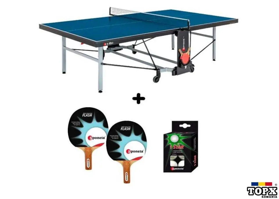 Masa tenis Sponeta S5-73i Interior pliabila albastru cu fileu Sponeta