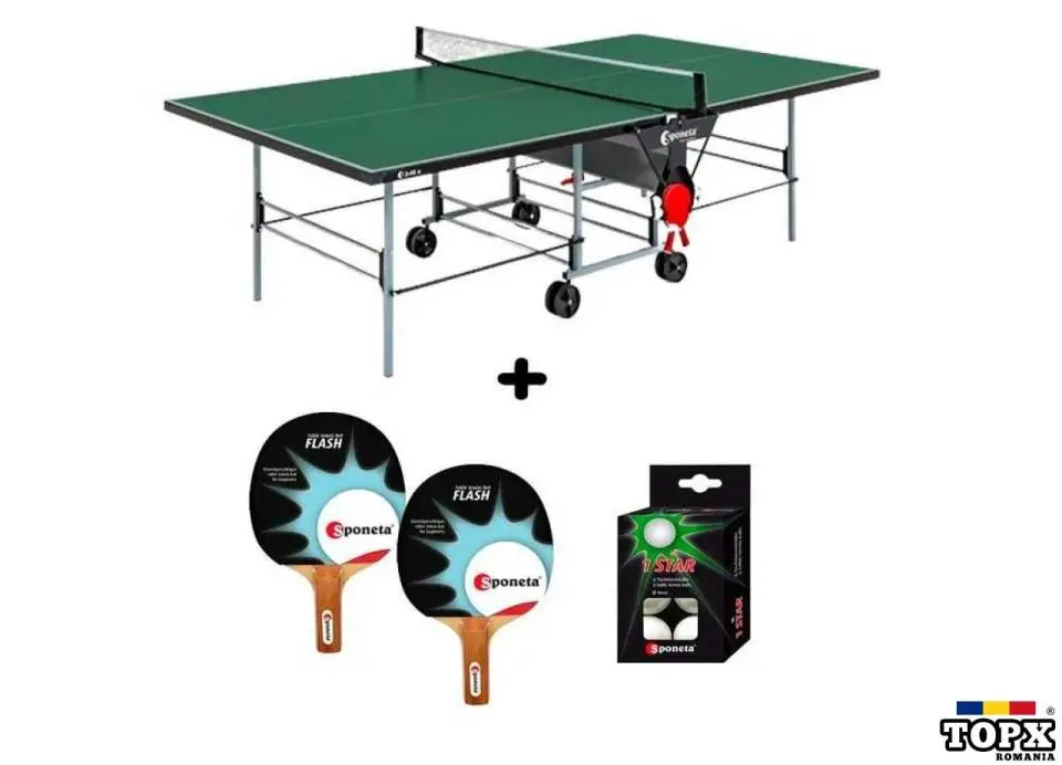 Masa tenis Sponeta S3-46e  exterior  pliabila  verde cu fileu Sponeta