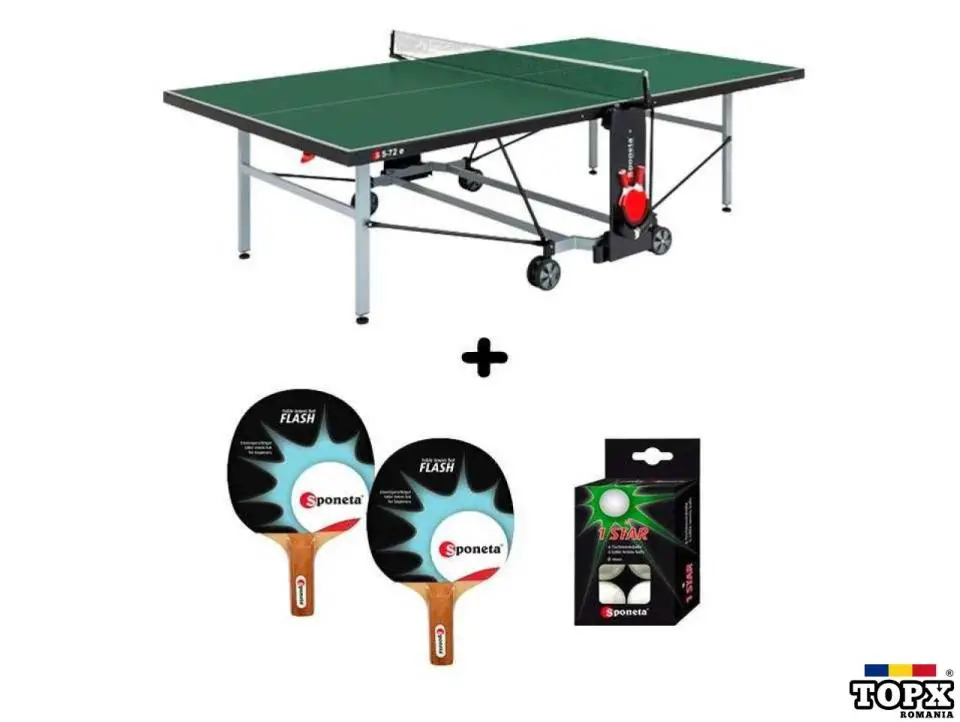 Masa tenis Sponeta S1-42i  interior  pliabila  verde cu fileu Sponeta