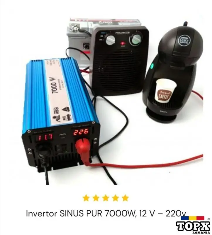 Invertor auto 7000W SINUS PUR 12 V 24V - 220V unda pura duce orice