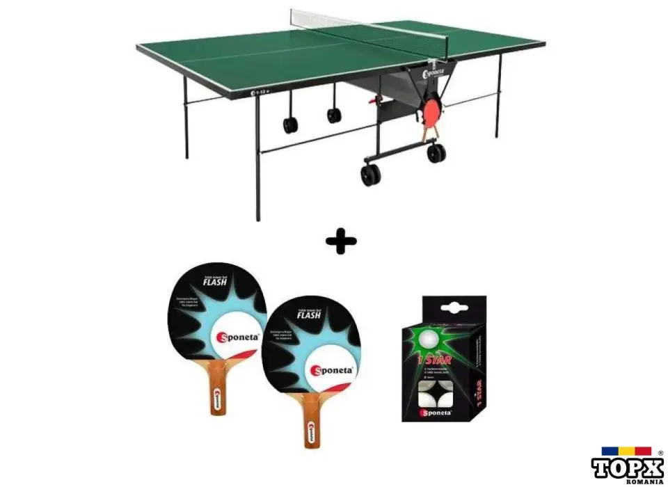 Masa tenis Sponeta S1-12e  exterior  pliabila  verde cu fileu Sponeta