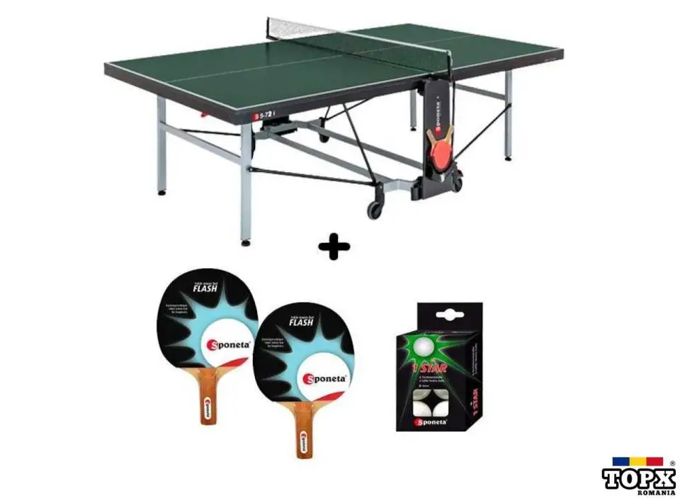 Masa tenis Sponeta S5-72i  interior  pliabila  cu fileu verde Sponeta