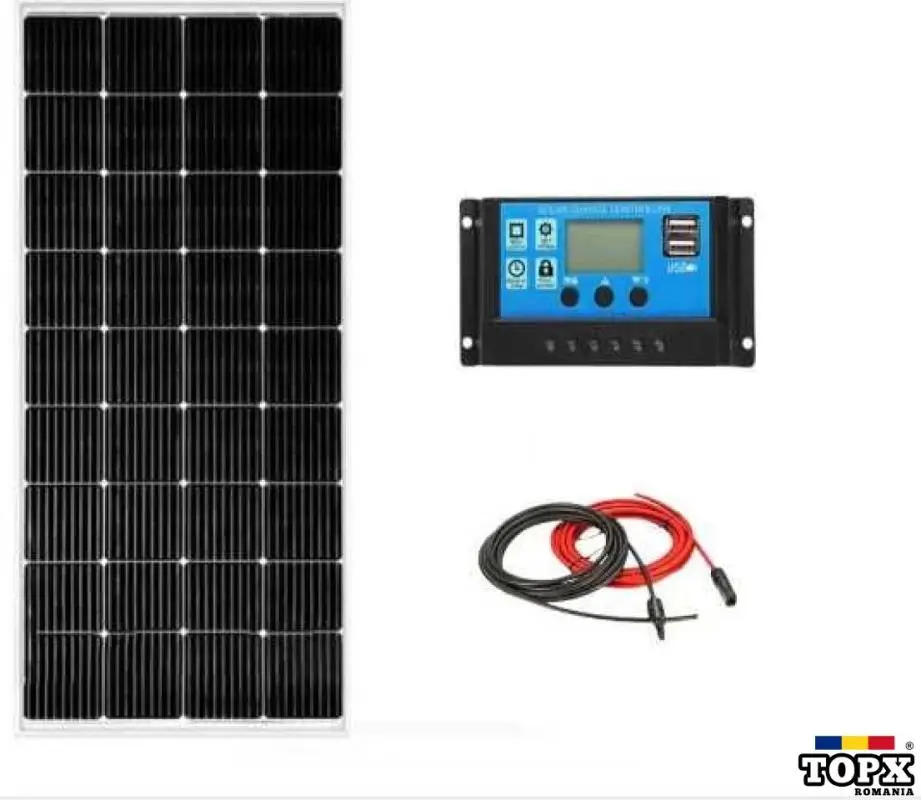 kit solar fotovoltaic panou 30W-200W  controller 30A si cabluri solare
