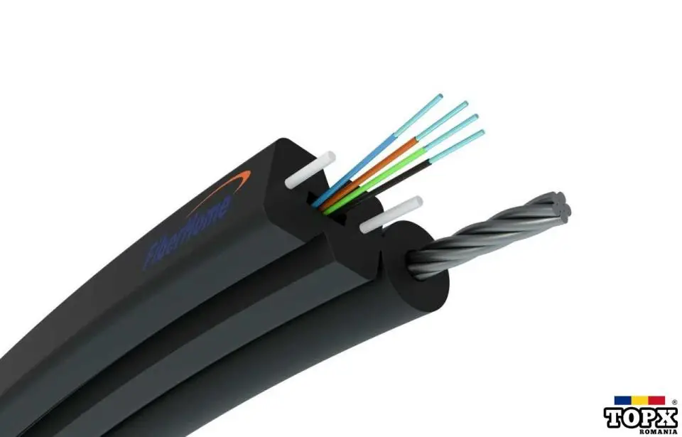 Cablu Fibra Optica FTTH De Exterior Cu Sufa De Otel  8 Fire