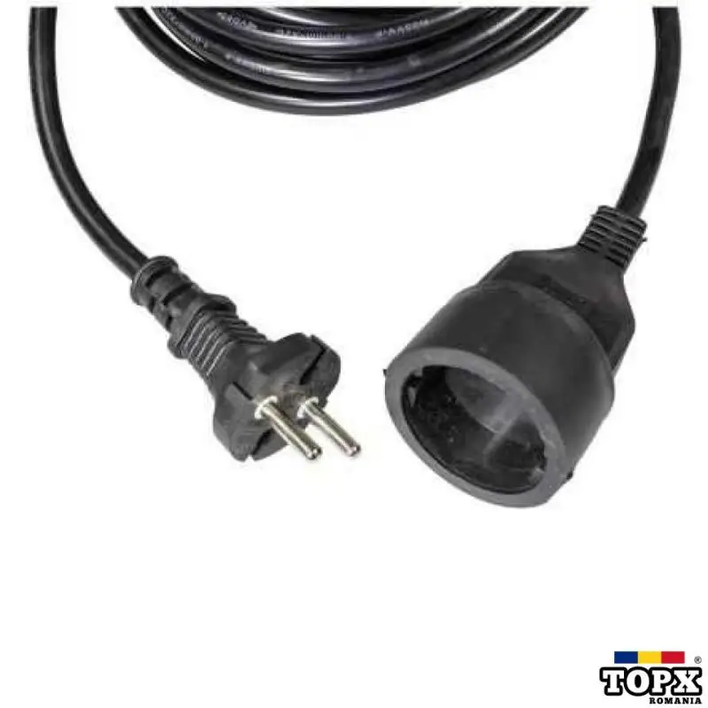 Prelungitor Cupla Si Stecher Cauciuc   Cablu Negru 2x1 30M