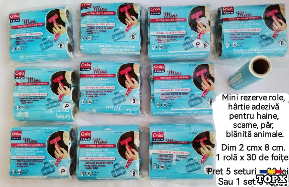 Rola scame haine par blana animale set mini rezerve hartie adeziva