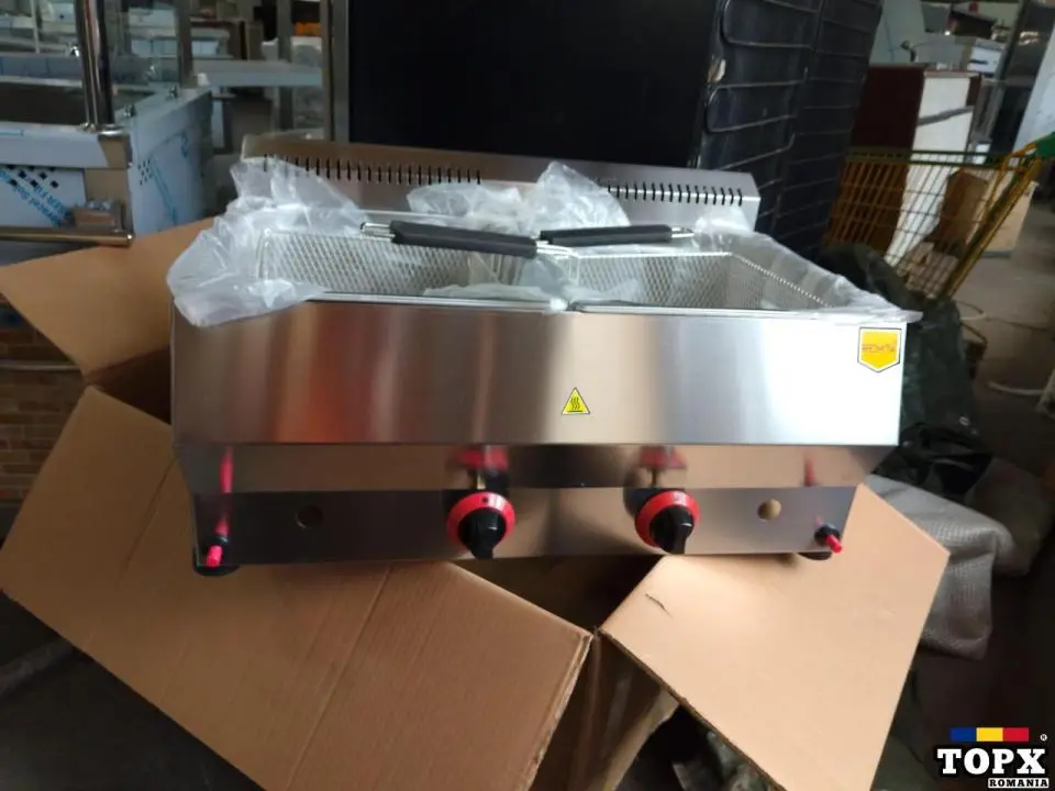 Friteusa gaz dubla 11+11 Litri/ Horeca Bucuresti