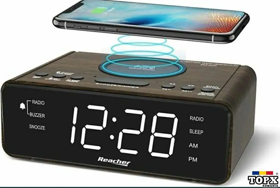 Ceas digital si incarcare pentru telefon wireless