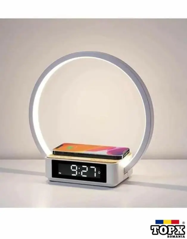 Lampa cu touch ceas si incarcare telefon