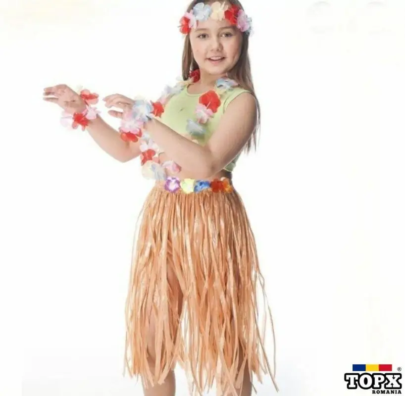 Fusta luau hawaiana+accesorii ghirlande de flori