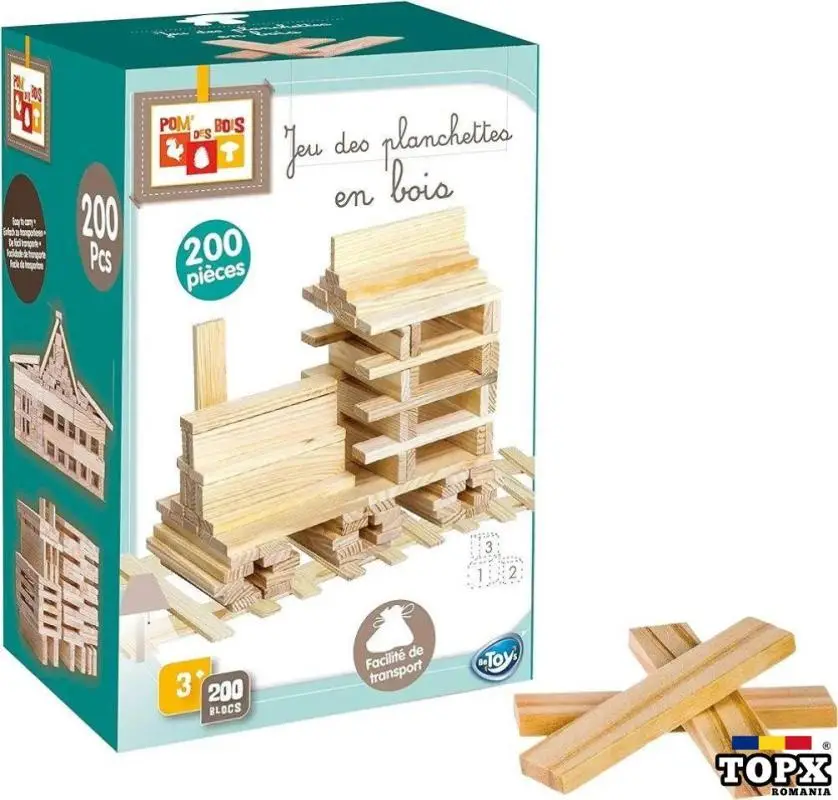 Joc de construcție 200 de plăci mici de lemn