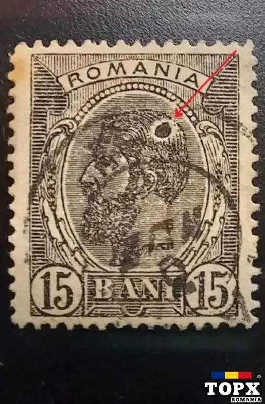 Timbru rar eroare 15 Bani - Carol I 1900