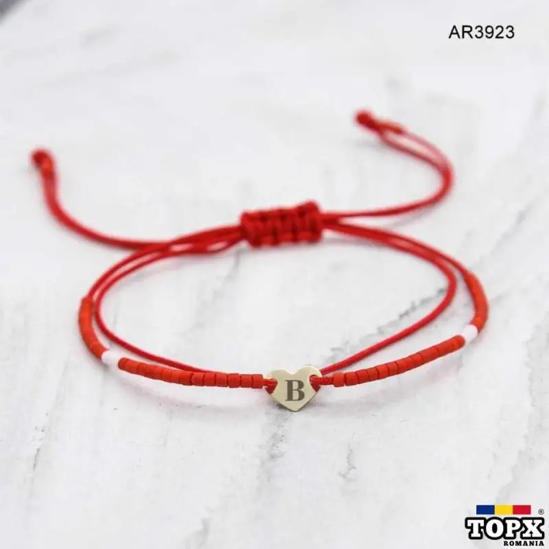 Bratara aur 14K cu snur  cu inimioara ARJEWELS [AR3923] - 2