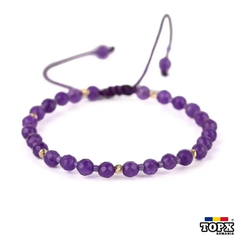 Bratara aur cu snur reglabil AR4114 cu bile din aur 14K model ARJEWELS