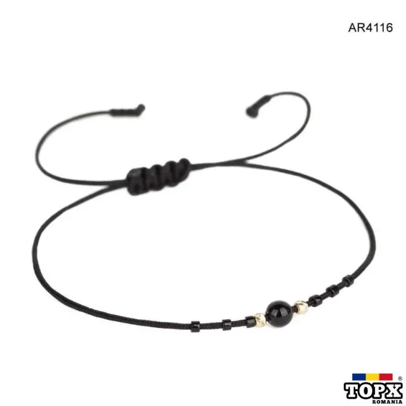 Bratara aur cu snur reglabil  AR4116  cu bilute din aur 14K ARJEWELS