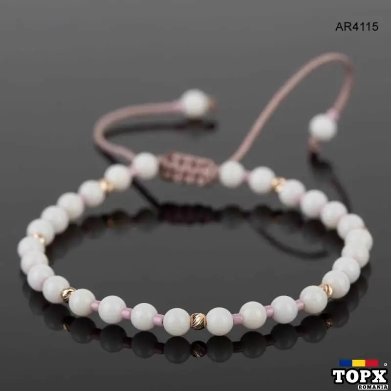 Bratara aur cu snur reglabil AR4115  bilute din aur 14K model ARJEWLS